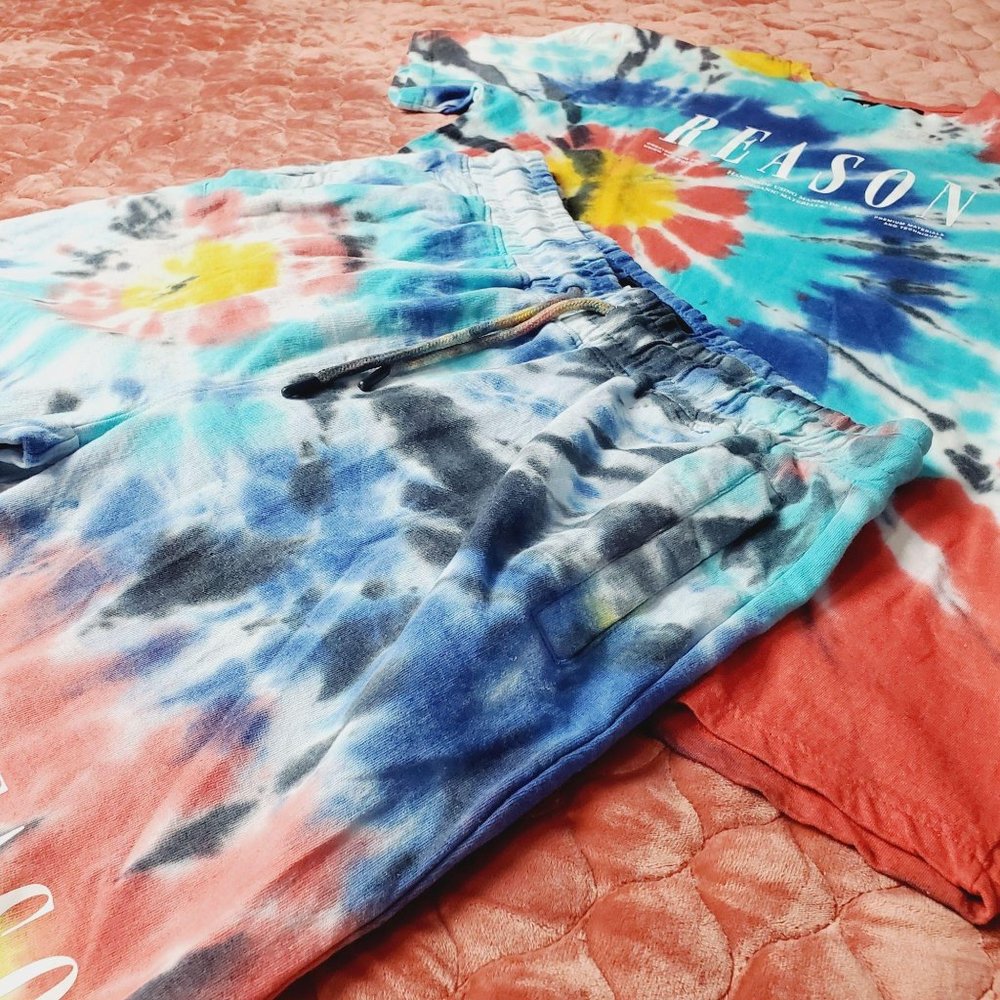 Reason Men's Two Piece Tie Dye Short Set Sz M NWT - Picture 3 of 10